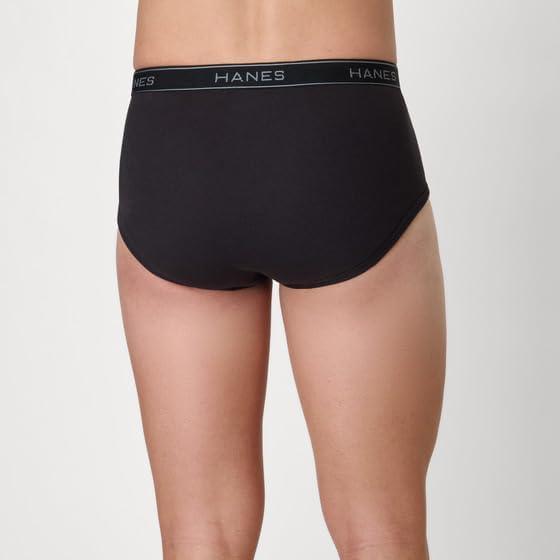 imageHanes Mens Underwear Brief Pack Dyed Cotton Briefs MoistureWicking Underwear for Men MidRise 12PackBlack Blue Green Grey Red