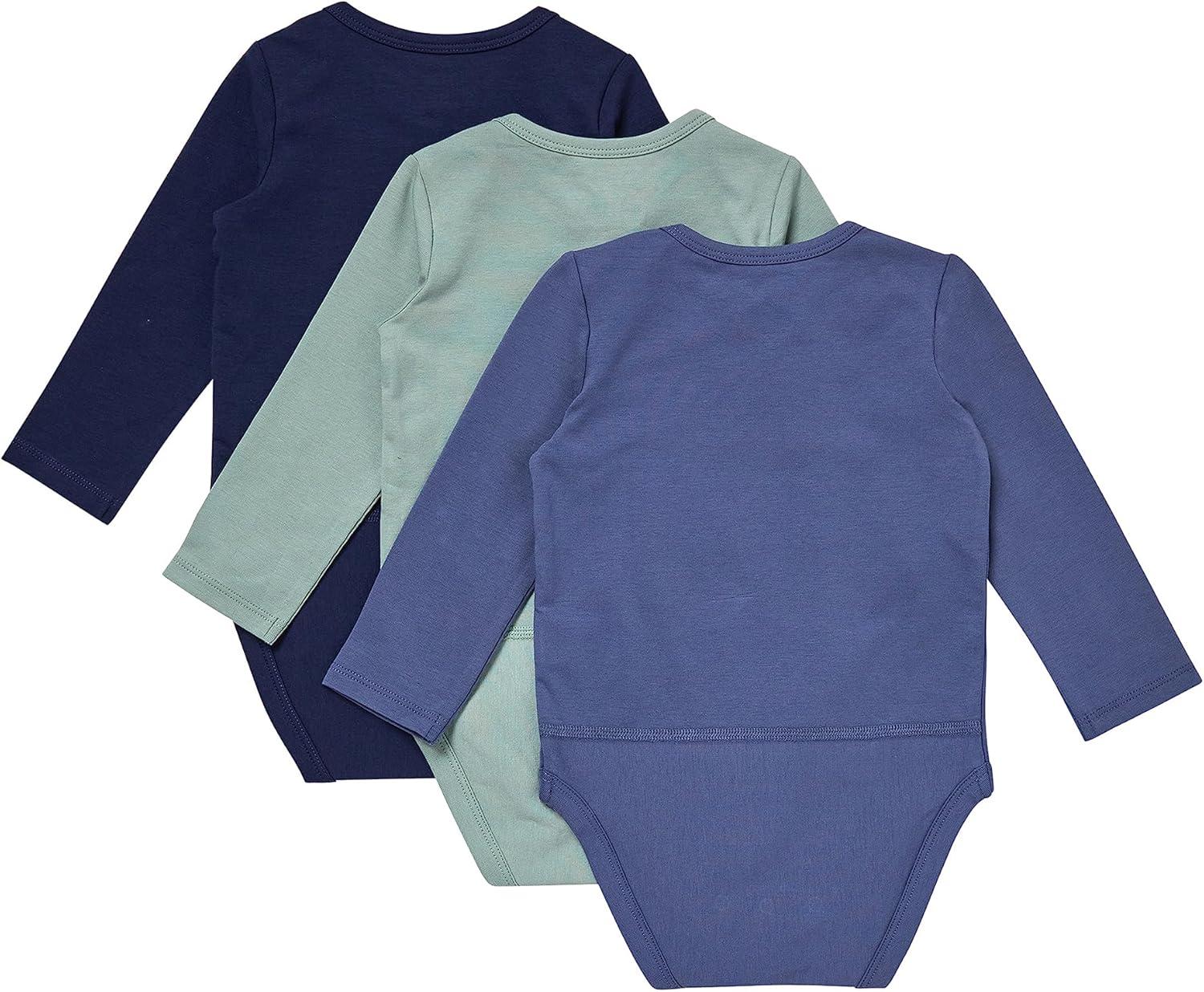 imageHanes Unisex Baby Pure Comfort Long Sleeve Bodysuits Infant Bodysuits Boys ampamp Girls 3packBlueGreen