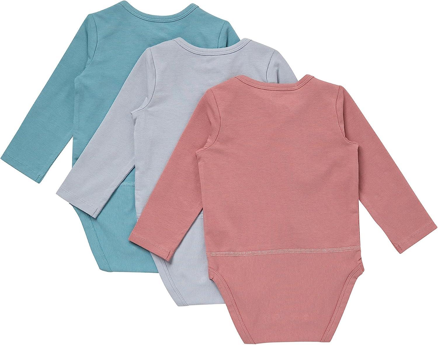 imageHanes Unisex Baby Pure Comfort Long Sleeve Bodysuits Infant Bodysuits Boys ampamp Girls 3packGreyRustBlue