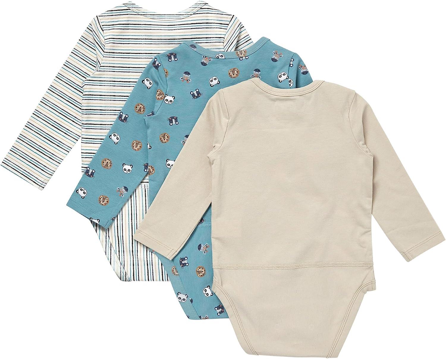 imageHanes Unisex Baby Pure Comfort Long Sleeve Bodysuits Infant Bodysuits Boys ampamp Girls 3packWhiteBlueBeige