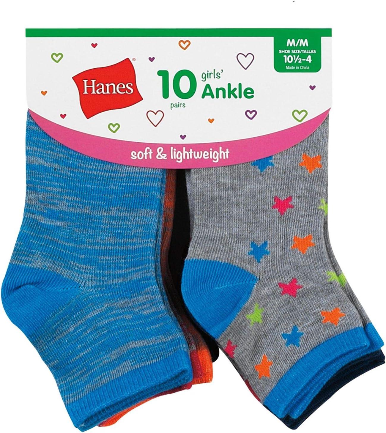 imageHanes girls Fashion Ankle Socks 10 PackAssorted