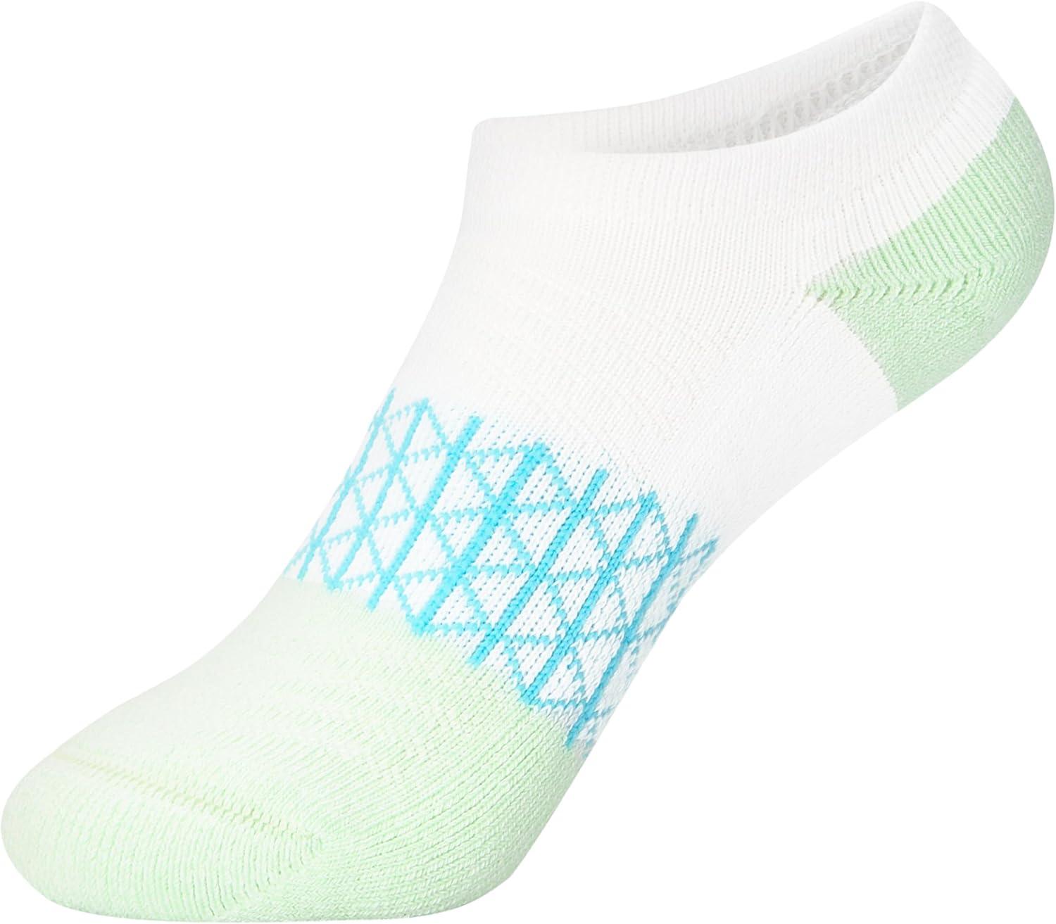 imageHanes girls No Show Socks Pack 6 Pairs Absolute Active Cushioned No Show Socks for Girls Heel ShieldWhitePurple