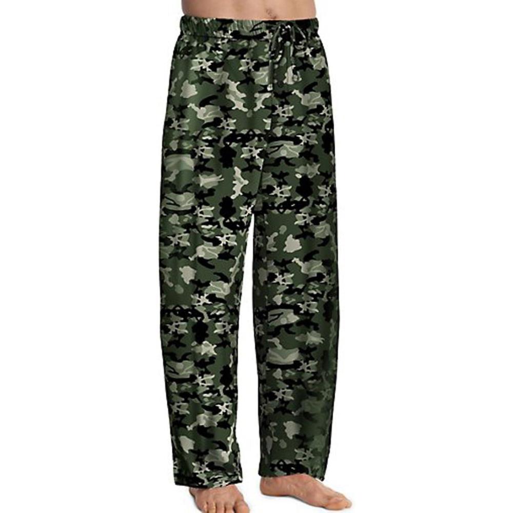 imageHanes Mens ComfortSoft Cotton Printed Lounge Pants 31quot Inseam Pockets DrawstringElastic WaistCamo Print