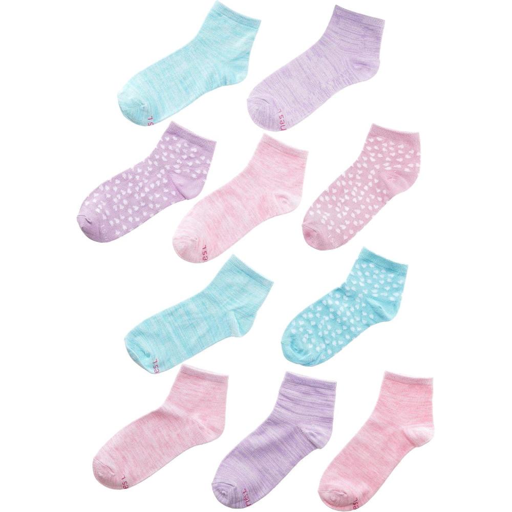 imageHanes girls Comfortsoft Ankle Socks Soft Stretch Socks for Girls Assorted 10pair PackAnkle PinkLavenderTeal 10 Pack