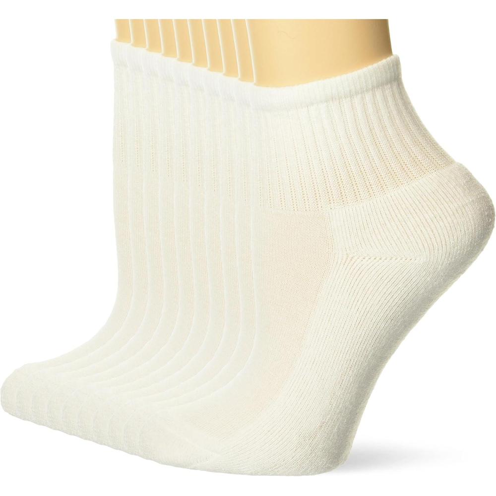 imageHanes girls Fashion Ankle Socks 10 PackWhite