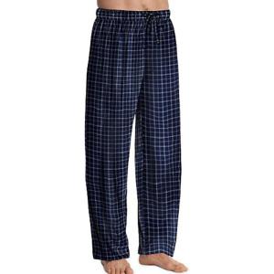 Hanes Men’s ComfortSoft Cotton Printed Lounge Pants, 31″ Inseam, Pockets, Drawstring/Elastic Waist(Blue Squares)