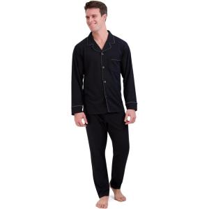 Hanes Men’s Lsss with Piping(Black Beauty)