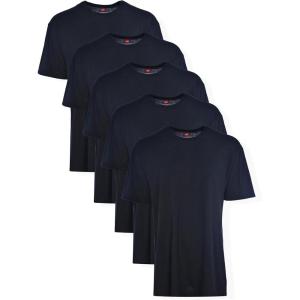 Hanes Men’s Tall 100% Cotton Crew Neck Undershirts, Tagless, Ultra Comfort, Multipack(Black – 5 Pack)