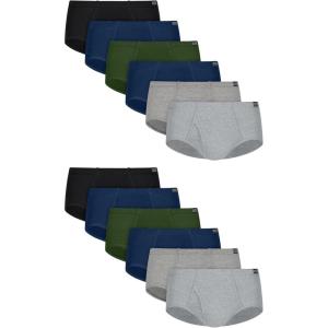 Hanes Men’s Underwear Brief Pack, Mid-rise Cotton Briefs, Moisture-wicking Underwear for Men, 12-pack(Black)