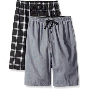 Hanes mens 2-pack Woven Pajama Short(Black)