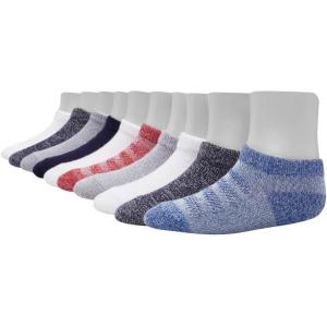 Hanes unisex-baby And Toddler Socks, Non-slip Grip Ankle Socks, Boys’ and Girls’, Multipacks(Blue/Red/Grey – 10 Pack)