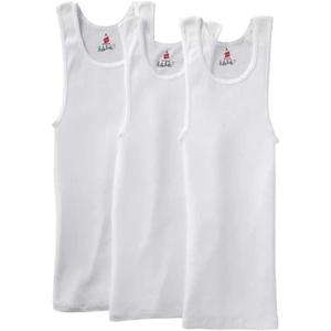 Hanes Men’s Tall 100% Cotton Ribbed Tank Tagless Undershirts, Multipack(White – 3 Pack)