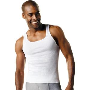 Hanes Men’s Tall 100% Cotton Ribbed Tank Tagless Undershirts, Multipack(White)